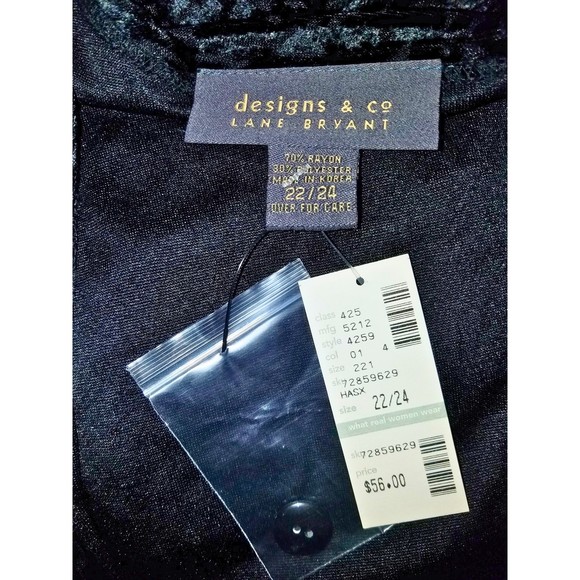 Vintage Lane Bryant Designs Black Sleeveless Dress with Velour Duster 22/24 - Picture 8 of 8